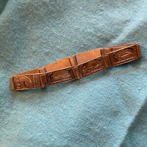 Vintage Sterling Silver Bracelet Forget Me Not Chicago 6.5" 15 grams Antique GUC